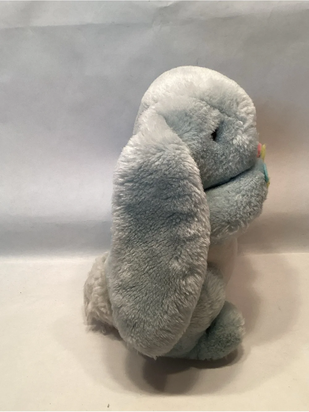 Westcliff Collection Blue White Bunny Rabbit Flowers Standing Plush 9
